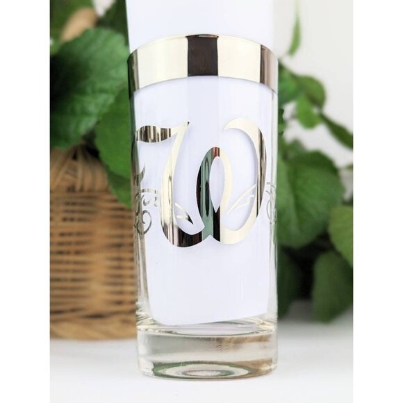 Set of 8 Mid Century Drinkware Mercury Silver Rim Glasses Queen's Lusterware "W" - Picture 6 of 10